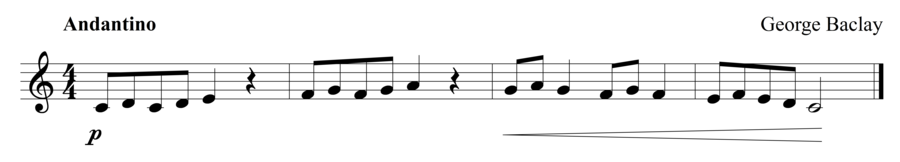 Grade 1 clarinet sight reading exercise, "Pacing in the Hallway" by George B. on SightReadingMastery