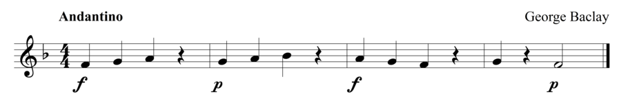 Grade 1 clarinet sight reading exercise, "Following the Dynamics" by George B. on SightReadingMastery