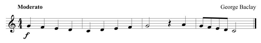 Grade 1 clarinet sight reading exercise, "Rising and Falling" by George B. on SightReadingMastery