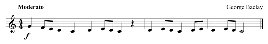 Grade 1 clarinet sight reading exercise, "Moderato Con Brio" by George B. on SightReadingMastery