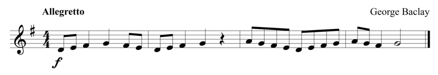 Grade 1 clarinet sight reading exercise, "Victory! Victory!" by George B. on SightReadingMastery