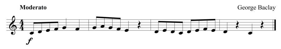 Grade 1 clarinet sight reading exercise, "Moderato" by George B. on SightReadingMastery