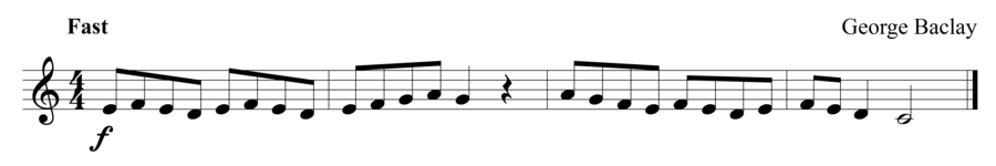 Grade 1 clarinet sight reading exercise, "Agitato" by George B. on SightReadingMastery