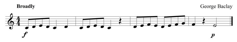 Grade 1 clarinet sight reading exercise, "Tired and Sleepy" by George B. on SightReadingMastery