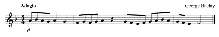 Grade 1 clarinet sight reading exercise, "Soft and Serene" by George B. on SightReadingMastery