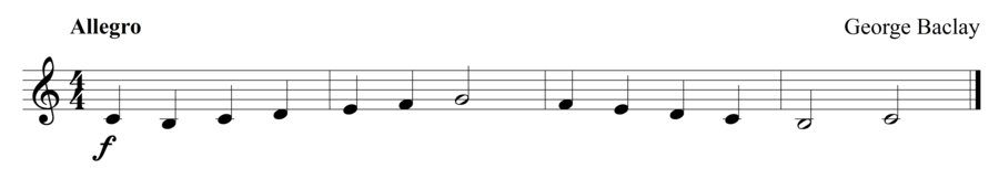 Grade 1 clarinet sight reading exercise, "Fast and Lively" by George B. on SightReadingMastery
