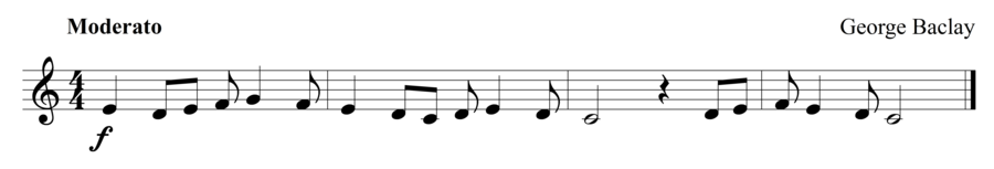 Grade 1 clarinet sight reading exercise, "In an Upbeat Mood" by George B. on SightReadingMastery