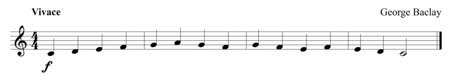 Grade 1 clarinet sight reading exercise, "Vivace in C Major" by George B. on SightReadingMastery