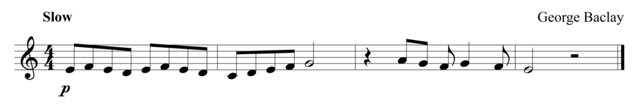 Grade 1 clarinet sight reading exercise, "Adagio in C Major" by George B. on SightReadingMastery