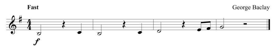 Grade 1 clarinet sight reading exercise, "Just Passing By" by George B. on SightReadingMastery