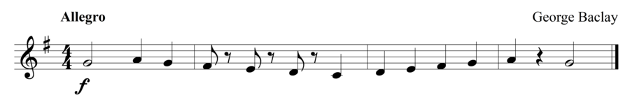 Grade 1 clarinet sight reading exercise, "Playful" by George B. on SightReadingMastery