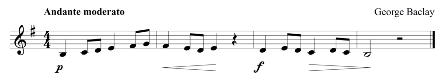 Grade 1 clarinet sight reading exercise, "Affettuoso in G Major" by George B. on SightReadingMastery