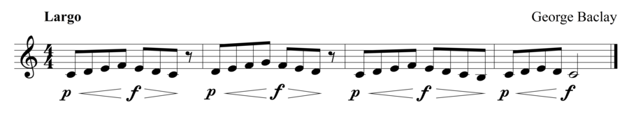 Grade 1 clarinet sight reading exercise, "Playing on a Swing" by George B. on SightReadingMastery