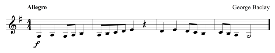 Grade 1 clarinet sight reading exercise, "Short and Fast" by George B. on SightReadingMastery