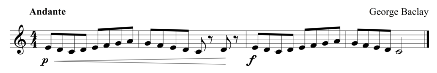 Grade 1 clarinet sight reading exercise, "Louder, My Friend" by George B. on SightReadingMastery