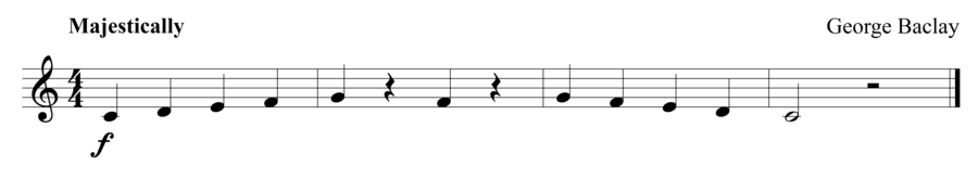 Grade 1 clarinet sight reading exercise, "Solemnly Processing" by George B. on SightReadingMastery