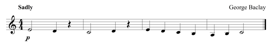 Grade 1 clarinet sight reading exercise, "I Feel Bad" by George B. on SightReadingMastery