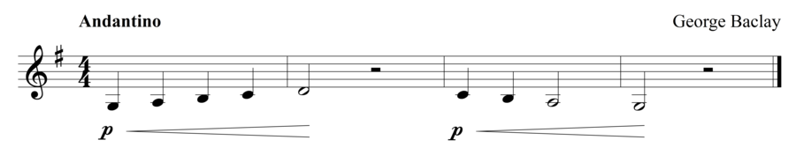 Grade 1 clarinet sight reading exercise, "I'm Practicing Crescendos" by George B. on SightReadingMastery