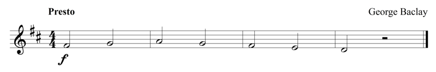 Grade 1 violin sight reading exercise, "Almost Late" by George B. on SightReadingMastery