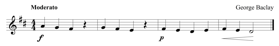 Grade 1 violin sight reading exercise, "Here I Come" by George B. on SightReadingMastery