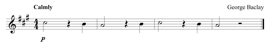 Grade 1 violin sight reading exercise, "The Doubter" by George B. on SightReadingMastery