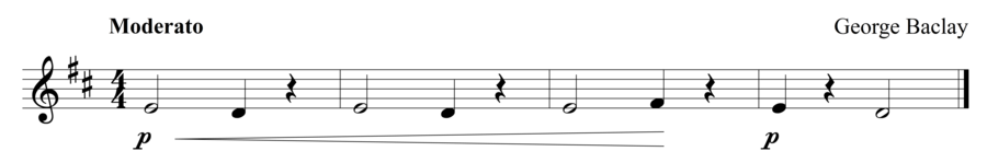 Grade 1 violin sight reading exercise, "Whole Steps" by George B. on SightReadingMastery