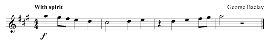 Grade 1 violin sight reading exercise, "With Much Spirit" by George B. on SightReadingMastery