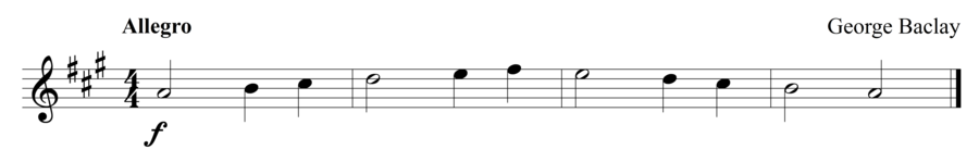 Grade 1 violin sight reading exercise, "Ascend, Descend" by George B. on SightReadingMastery