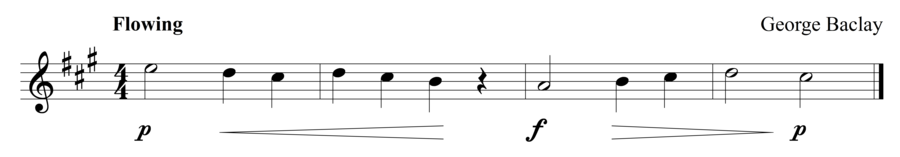 Grade 1 violin sight reading exercise, "Cantabile in A Major" by George B. on SightReadingMastery