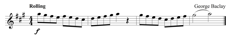 Grade 1 violin sight reading exercise, "Keep Rolling" by George B. on SightReadingMastery