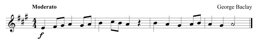 Grade 1 violin sight reading exercise, "Majestic" by George B. on SightReadingMastery