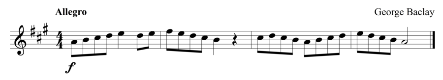 Grade 1 violin sight reading exercise, "Quick!" by George B. on SightReadingMastery