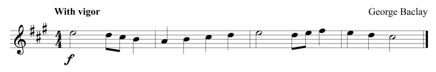 Grade 1 violin sight reading exercise, "Robust" by George B. on SightReadingMastery