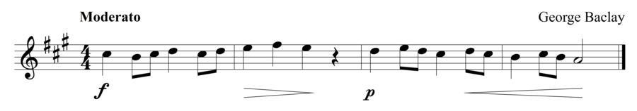 Grade 1 violin sight reading exercise, "Scherzando" by George B. on SightReadingMastery