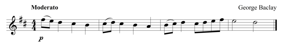 Grade 1 violin sight reading exercise, "Softly With Ease" by George B. on SightReadingMastery