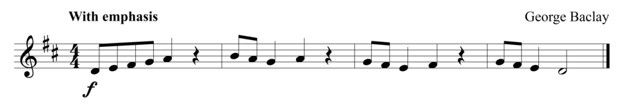 Grade 1 violin sight reading exercise, "Stop and Go" by George B. on SightReadingMastery
