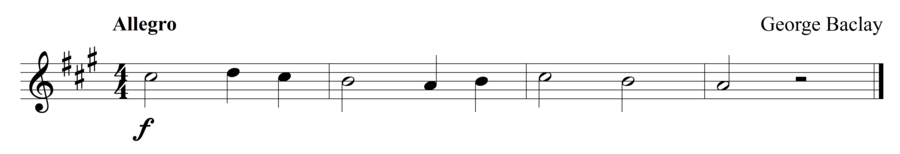Grade 1 violin sight reading exercise, "Postlude" by George B. on SightReadingMastery