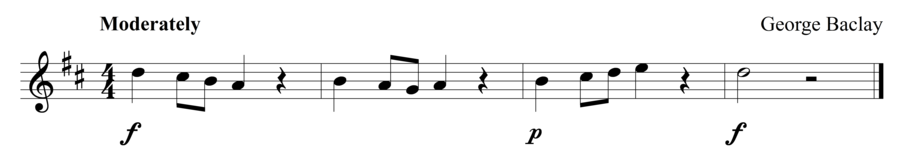 Grade 1 violin sight reading exercise, "With Poise, I Play" by George B. on SightReadingMastery