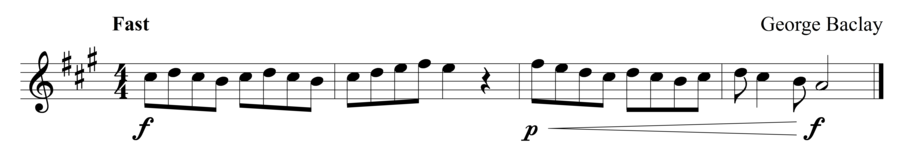 Grade 1 violin sight reading exercise, "Agitato" by George B. on SightReadingMastery