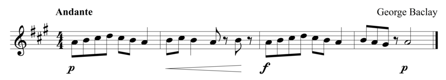 Grade 1 violin sight reading exercise, "Coming and Going" by George B. on SightReadingMastery