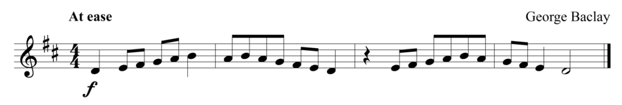 Grade 1 violin sight reading exercise, "Cantabile in D Major" by George B. on SightReadingMastery