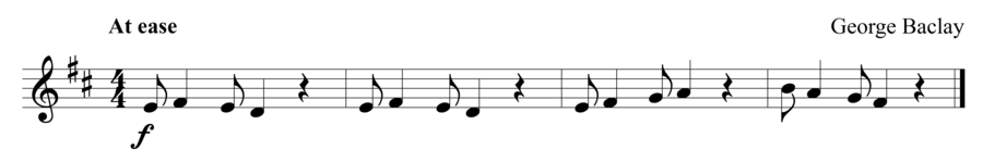 Grade 1 violin sight reading exercise, "Rhythmic Challenge" by George B. on SightReadingMastery