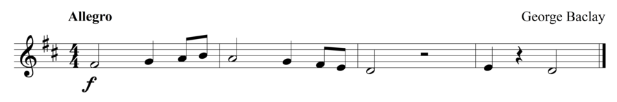 Grade 1 violin sight reading exercise, "Pesante" by George B. on SightReadingMastery