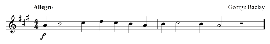 Grade 1 violin sight reading exercise, "Fast Marching" by George B. on SightReadingMastery