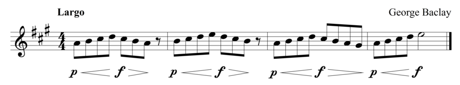 Grade 1 violin sight reading exercise, "Playing on a Swing" by George B. on SightReadingMastery