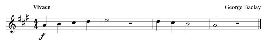 Grade 1 violin sight reading exercise, "Fast and Easy" by George B. on SightReadingMastery
