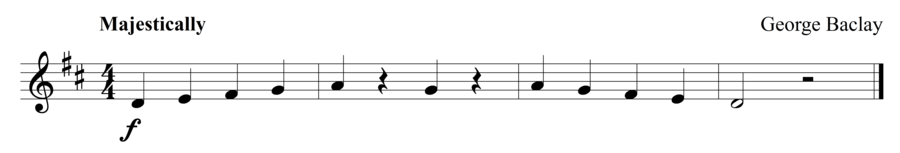 Grade 1 violin sight reading exercise, "Solemnly Processing" by George B. on SightReadingMastery