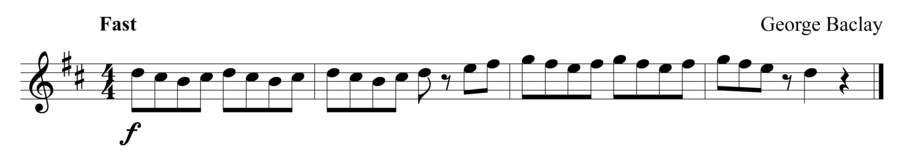 Grade 1 violin sight reading exercise, "Fast and Playful" by George B. on SightReadingMastery