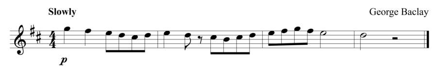 Grade 1 violin sight reading exercise, "Dramatically Signing Off" by George B. on SightReadingMastery