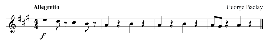 Grade 1 violin sight reading exercise, "Furioso" by George B. on SightReadingMastery
